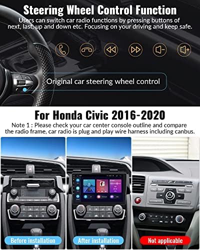 2G + 32G de estéreo de rádio para carro para Honda Civic -2020 Android 11 Rádio sem fio CarPlay Android Auto GPS