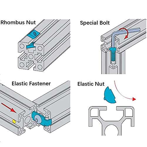 MSSOOMM 10 PACK 1515 Comprimento do perfil de extrusão de alumínio 72,83 polegadas / 1850mm Silver, 15 x 15mm 15 Série T Tipo t-slot t-slot European Standard Extrusions Perfis de extrusões anodizadas linear linear Lucro para CNC