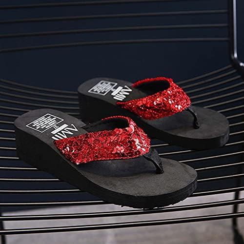 Slippers for Women Women Summer Casual Slides de lâminas de cunha salto grosso chinelos chinelos de chinelos ao ar livre Praia