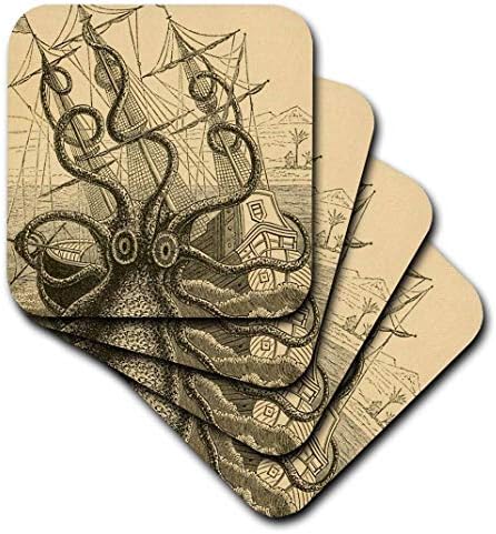 3drose cst_164907_2 gigantesco colossal de polvo marinho monstro kraken. Pierre Denys de Montfort-Soft Coasters, conjunto