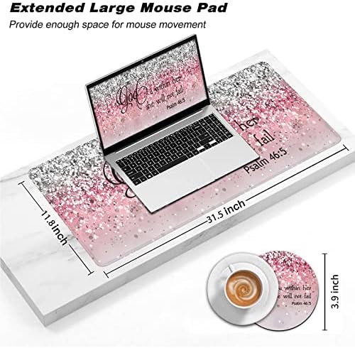 Bord Pad Mouse Gaming Mouse, Long XL ergonômico Mousepad Pad, camundongos de borracha grandes Bordas costuradas, 31,5