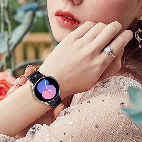 Bandas de relógio esculpidas em rosa atimira para samsung Galaxy Watch 5 Pro 45mm, Galaxy Watch 5 4 40mm 44mm, Galaxy Watch 4 Classic 42mm 46mm, pulseira de tira floral gravada