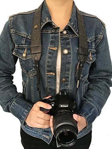 Câmera da câmera Alled pescoço, cinta de ombro de câmera macia e ajustável para mulheres/homens, correia de câmera para Nikon/Canon/Sony/Olympus/Samsung/Pentax