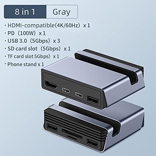 NIZYH USB C Hub Tipo-C Estação de docking Type-C para 4K HDMI Compatível PD SD/TF Reader RJ45 Stand Phone Stand Stand