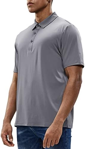 Mier Men's Golf Polo Camisa de manga curta Proteção ao ar livre camisas esportivas rápidas secas, leves e macias