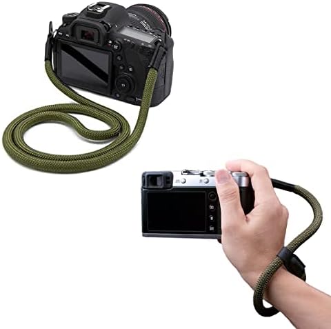 Pulseira da câmera OBDNT e conjunto de pulseira de câmera - pulseira de tecido e alça de ombro de câmera de corda de nylon para micro single e câmera DSLR