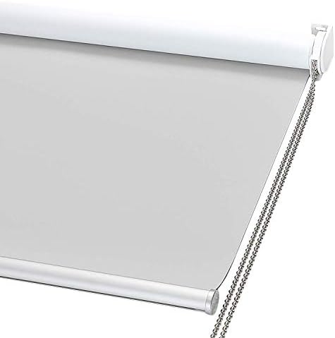 Chrisdowa Blackout Roller Shade, Window Blind com tecido de proteção UV isolado e térmico. Total Blackout Roller Blind para Office and Home. Fácil de instalar. Branco, 34 W x 72 h