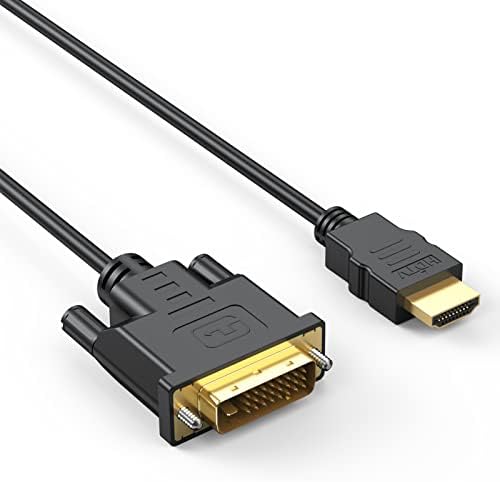 Cabo HDMI para DVI, DVI bidirecional de 5 pés para HDMI Cord Male para Male1080p Adaptador de alta velocidade Compatível para computador, PC, Raspberry Pi, Roku, Xbox One, PS4 PS3, placa gráfica