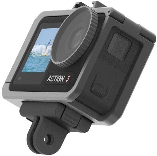 Aokicase Compatível com DJI Action 3 Anti-arranhão portador de câmera Metal Protective Frame para DJI Action 3 Acessórios de