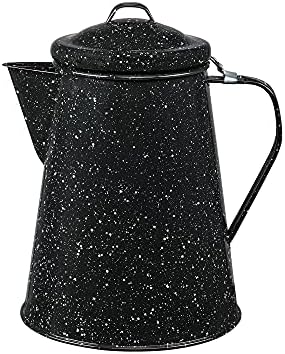 Esmalte de granito em aço de 3 litros, 12 xícaras de caldeira - ideal para camping / cabine / rv - aqueça o café, o chá e a água