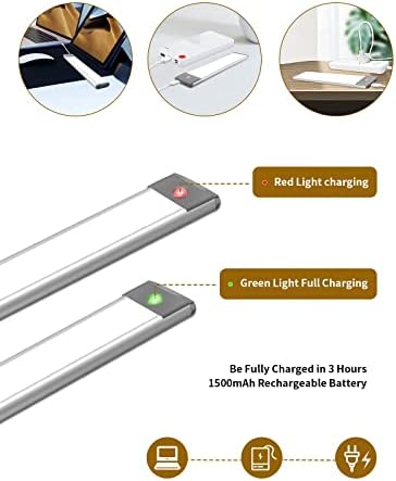 Lyouwei Armário ilumina o movimento do movimento, 30 LED sob iluminação do gabinete, recarregável USB sem fio, operado por bateria, aderência em qualquer lugar para o gabinete, cozinha, armazém e muito mais
