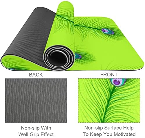 Siebzeh Light Green Feather Pattern Premium grossa de ioga de Yoga MAT ecológico Saúde e fitness non Slip Tapete para todos