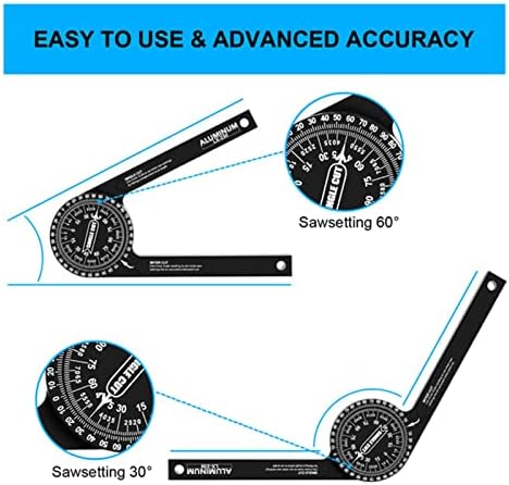 BBM Mitre parafuso Transferidor de mitra Mitra Alumínio Mitra Finder Angle SWIRATOR COM ESCALAS LIMPE