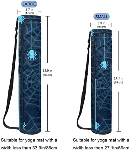 Halloween Spider e Web Yoga Mat Bags Full-Zip Yoga Carry Bag para homens, Exercício de ioga transportadora com cinta ajustável