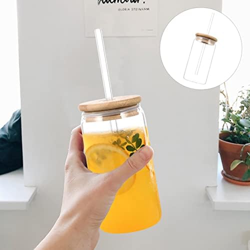 Bestonzon Glass Canecas Copas de Smoothie Jar Jar caneca com tampa de água Vidro
