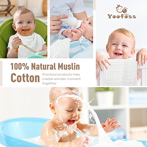 YooFoss Muslin Burp panos para bebê 10 pacote algodão lavatório de bebê para meninos meninas grandes 20''x10 '' super macio e absorvente branco