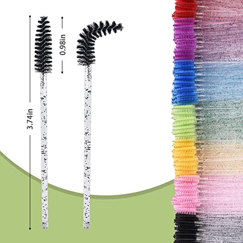 300 peças escovas de cílios descartáveis ​​com design em espiral Multi-Color Mascara Wands Kit Aplicador de maquiagem portátil para extensões de cílios e escova de sobrancelha
