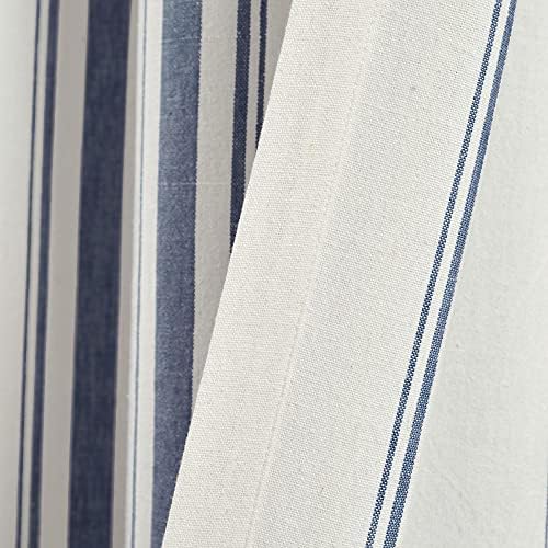 Lush Decor Farthouse Stripe Yarn Tingido de painel de cortina de janela de algodão reciclado e ecologicamente correto,