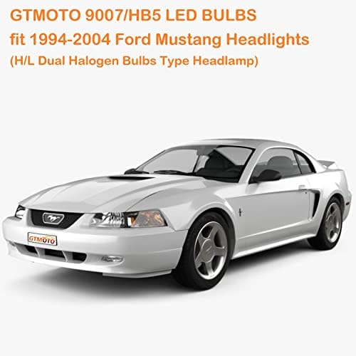 GTMOTO PARA 1995-2000 2001 2002 2003 2004 2005 Ford Explorer Sport Trac Mustang Faróis LED HB5/9007 Bulbos, plugue personalizado e play h/l Luz dupla de feixe, kit de conversão de LED branco brilhante 6000K, 2-Pack