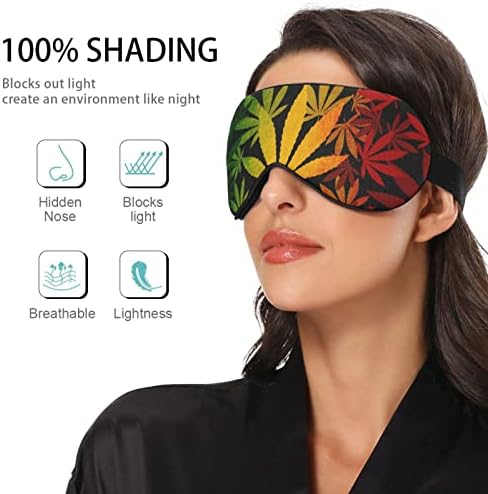 Máscara de olho do sono unissex Rasta-canabis-Weed-Leaf Sleep Sleeping Mask