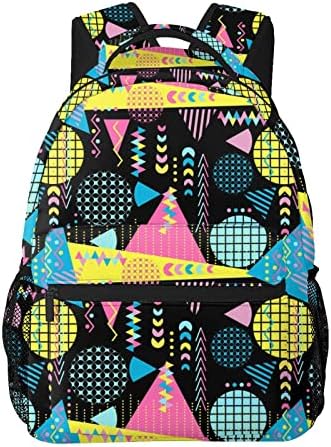 Rosihode retro 80s 90s Backpack Backpack fofo geométrico laptop backpack bookbag bolsa de ombro de viagem para homens para homens