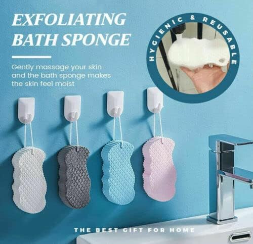 2pc Esfoliante Esponja de banho para mulheres de chuveiro, lavador de corpo super macio esfoliante, Removedor de massagem reutilizável