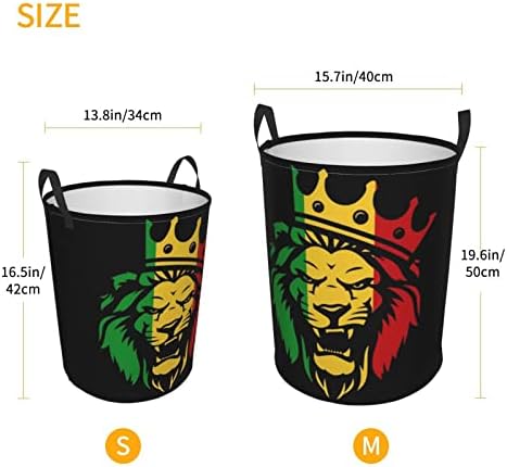 Rasta Lion Lion Hortre Hortle Hortable Organizador de brinquedos dobráveis ​​para cesto de banheiro do quarto