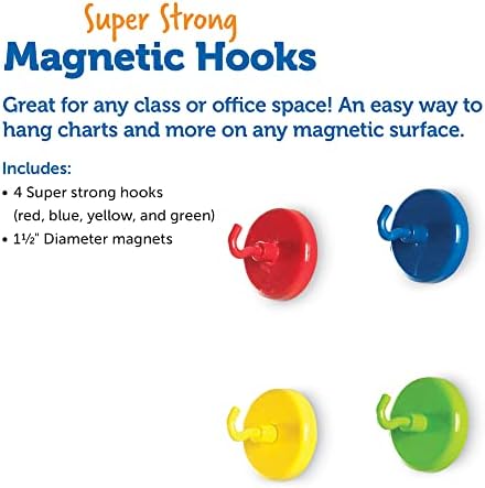 Recursos de aprendizado ganchos magnéticos super fortes - 4 peças sinalizadores, ganchos de sala de aula, suprimentos