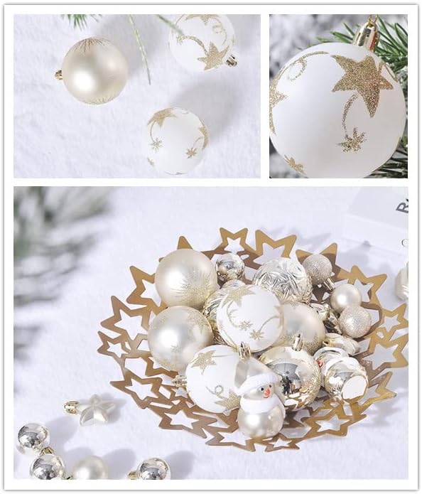 Fenbo 70ct Bolas de Natal enfeitiçadas para a bola pendurada em árvore de Natal à prova de natal para decoração de festa