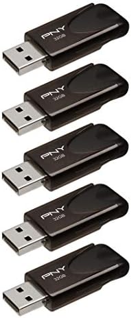 PNY 32GB Anexe 4 USB 2.0 Flash Drive 5-Pack, Black & 16GB Anexe 3 USB 2.0 Flash Drive, 5-Pack