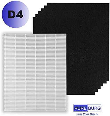 Kit de filtro HEPA de reposição Pureburg compatível com o purificador de ar Winix D480, número da peça filtro D4 / 1712-0100-02