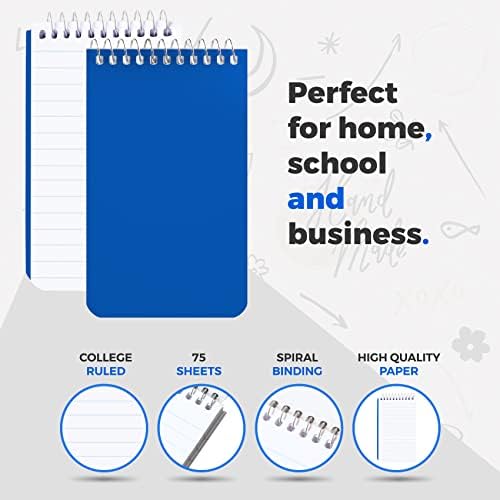 Notebooks pequenos do ALITTE, Spiral Notepads 3x5 - Caderno de bolso, blocos de memorando para casa, escritório,