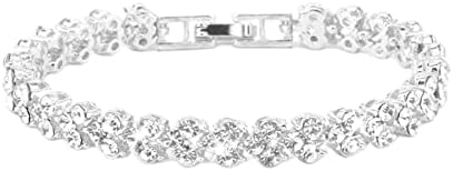 Bling colorido Bracelete de cristal elegante estilo romano Rhinestone Bracelet Birthday Gifts For Women Girls