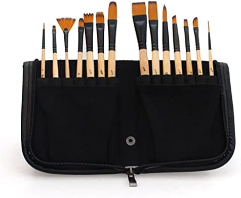 Wenlii 14pcs pincéis de tinta pincel acrílico aquarela com bolsa de armazenamento de estojo de lápis Artistas pintando desenho