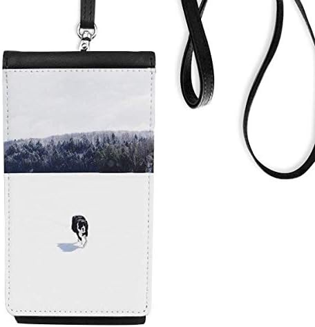 Cachorro animal de estimação de animais de neve de neve telefonia bolsa de carteira pendurada bolsa móvel bolso preto
