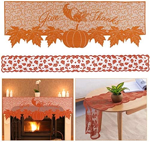 Decorações do dia de outono em casa Lulu, lenço de manto de lareira e corredor de mesa, decorações do manto do outono