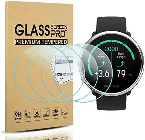 Suoman 4 pacotes para protetor de tela de ignição polar vidro temperado, 2,5d 9h de tela de dureza protetor para polar general smartwatch