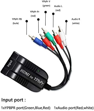 Feminino HDMI para Male Scaler YPBPR Converter, HDMI para Vídeo Adaptador YPBPR HDMI para conversor de componente Scaler com o adaptador