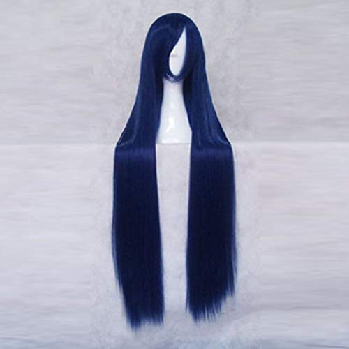 Futuro diário Kasugano Tsubaki azul escuro Long 100cm Cosplay peruca + tampa de peruca grátis