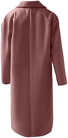Cokuera feminina moda moda de cor sólida casaco elegante de manga comprida O outono da jaqueta de inverno de lapela de grandes dimensões