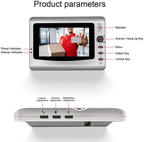 Zunate Color Video Doorbell Wired, 2022 Atualizar kits de câmera de campainha com LCD Display/6 Ir Night Vision