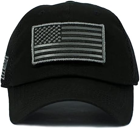 USA American Flag Hat Hat Tactical Operador de bandeira destacável Patch de estilo militar Micro Mesh Baseball Cap
