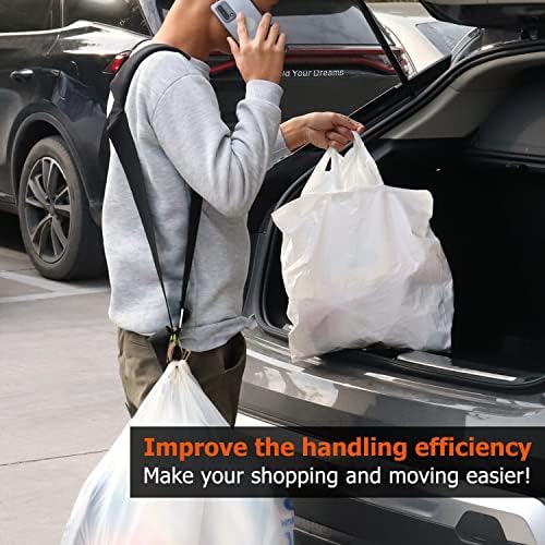 Hands Free Grocery Bag Transportador de bolsa de compras de ombro Solitora de porta -voz com fivela de segurança da língua