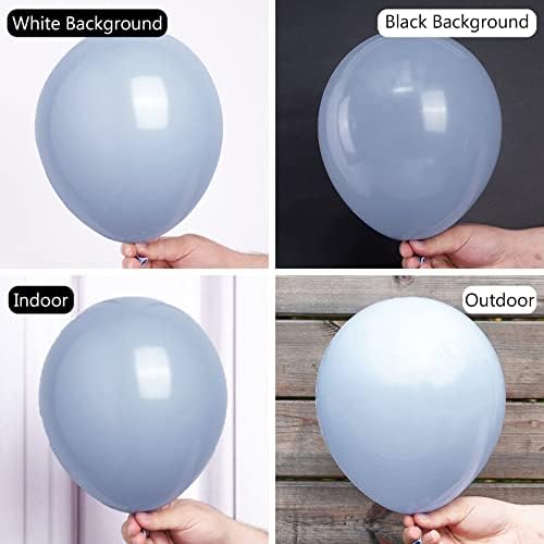 Partywoo balões azuis retrô, 50 PCs de 12 polegadas empoeiradas balões azuis empoeirados, balões azuis acinzentados para guirlanda