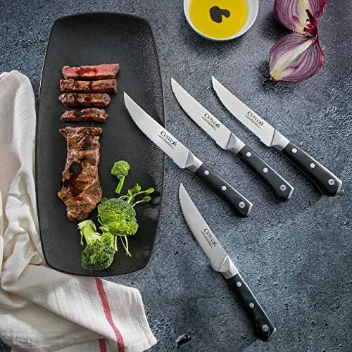 Faca de bife cutluxe, faca de paring e faca de chef - aço alemão de alto carbono forjado - Tang completo e ninhada Sharp - design ergonômico