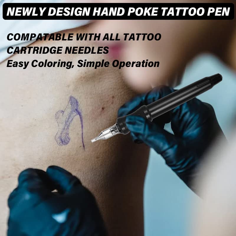 Chiitek manual tatuagem ferramenta diy tatuagem kit de partida 10pcs tatuagem agulhas de estêncil de papel prática de tinta de tinta