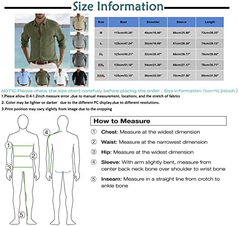 RTRDE Men's Button Down Camisa casual linho de algodão Sólido Camisas de manga comprida camisas de botão casual soltas