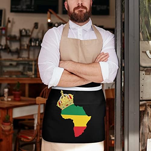 Orgulho afro -americano de 11,8 polegadas da cintura de avental servidor de garçonete de meias aventais com 3 bolsos para café