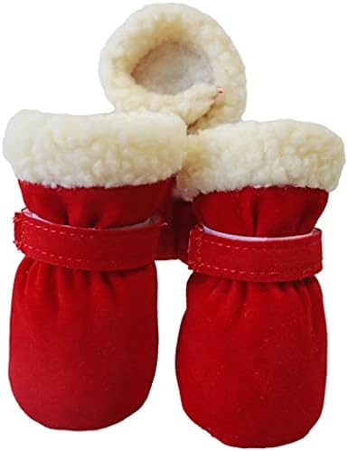 Lepsjgc 4pcs/set Winter Pet Shoes para cães não deslizantes botas de neve para cães para gatos pequenos gatos ajustáveis ​​Soas Booties