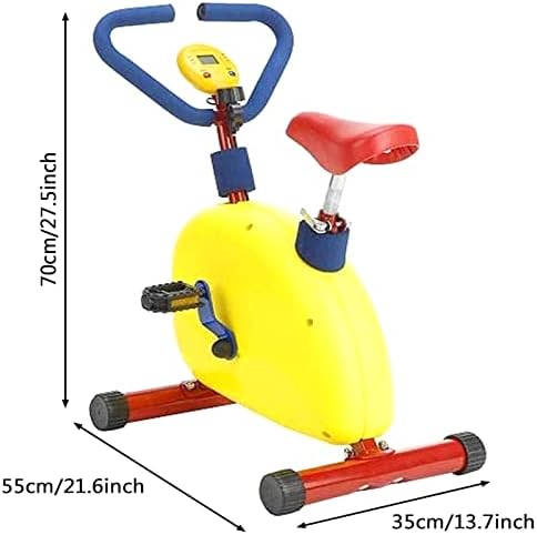 Bicicleta de exercício para crianças ajustáveis ​​de Zhangzhiyua, bicicleta de exercício estacionário para equipamentos para crianças para crianças de 3 a 8 anos, suporte até 150 libras, amarelo